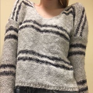 Mossimo Knit Striped High Low Sweater